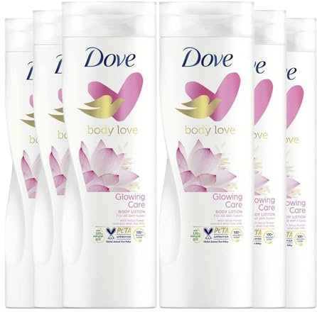 DOVE BODY LOTION 400ML GLOWING RITUAL+LOTUS FLOWER FOR ALL SKIN TYPES X 6