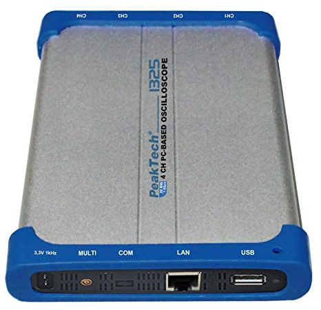 PeakTech P 1325 60 MHz / 4 CH 500 MS/s Digital Speicheroszilloskop mit USB & LAN