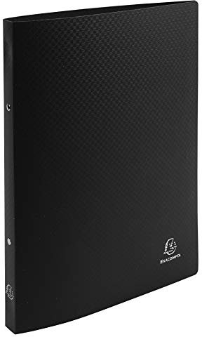 Exacompta 54191SE 5er Pack Ringhefter OPAK DIN A4 aus flexiblem Kunststoff mit 2 Ringen 20 mm breit schwarz ideal für Schule und Büro Ringhefter Ringordner Ringbuchordner