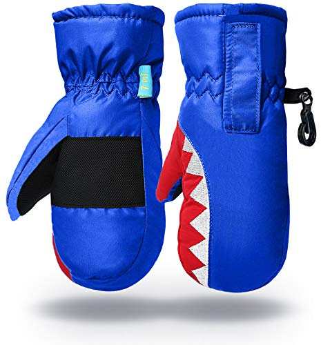 7-Mi Kinder Winter warme wasserfeste Handschuhe zum Skifahren/Snowboarden/Radfahren/Reiten Outdoor-Aktivitäten Kinderhandschuhe für 3T-5T Blau