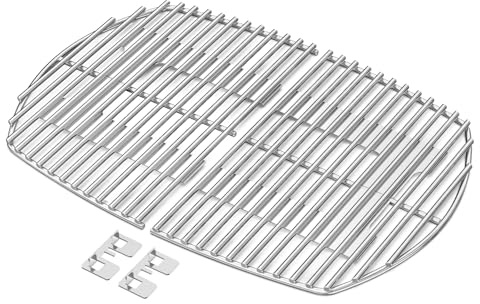 onlyfire Grille de Cuisson en Acier Inoxydable pour Barbecue à Gaz Weber Q 200/2000 Séries - Remplacement pour 7645 - avec 2 Supports de Montage
