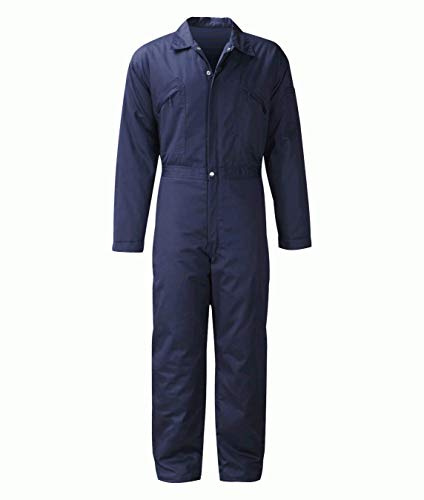 Mountain Pass Mens Thermal Quilted Lined Boilersuit Quilted Coverall Warm Pockets Warm Black Knight S-4XL (M, Navy)