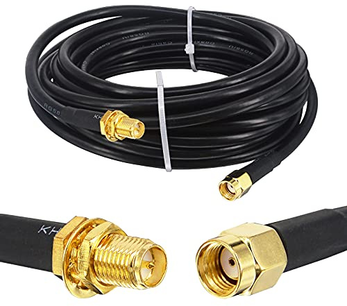 Boobrie SuperFlex Cavo Coassiale RG58 5M RP-SMA RP-SMA Maschio a Femmina - Cavo Antenna Bassa Perdita WiFi 4G Router