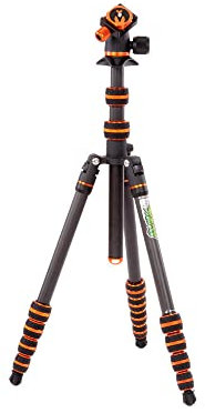 3 Legged Thing Punks Brian 2.0 Carbon Fibre Travel-Friendly Tripod - Compact & Adjustable Camera Tripod with Three Detachable Legs (BRIANBLACK2.0)