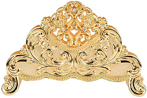 Tiardey Serviettenhalter, Metallhandwerk Tischtuchhalter Serviettenst?nder für Home Hotel Restaurant Desktop Cafe Ornamente - Gold