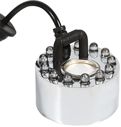 Yctze Mini-Nebelmaschine, 24 V Farbwechsel-Ultraschall-Nebelmaschine Wasserbrunnen Teichzerst Luftbefeuchter 12 LED f¨¹r Home Office Hotel(Three-Color Gradient atomizing Head)