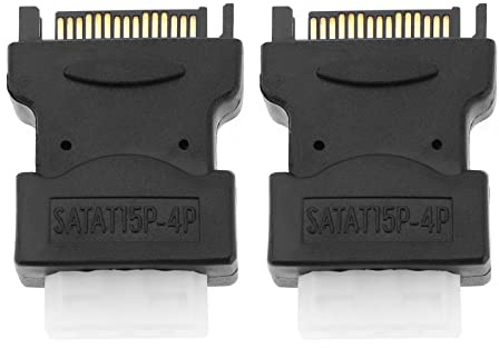 Create idea 2 Stücke 4-Pin-Buchse IDE Molex auf SATA 15-Pin-Stecker Adapter Konverter Molex auf SATA Netzteil Zubehör für Power HHD/SSD/DVD RW/Festplatte