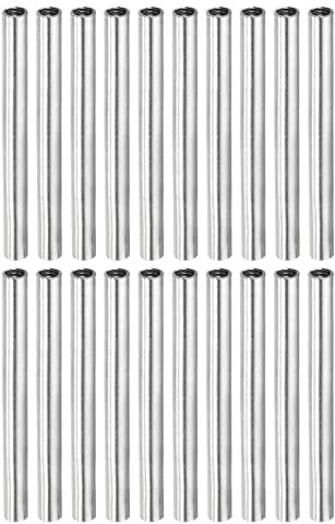 sourcing map Manchon Filetée Rond Écrou Accouplement M4x0.7mm Femelle Filetage 50mm Raccorder Tige Barre Goujon Tube Écrou Connecteur pour Rallonger, Argenté Paquet de 20