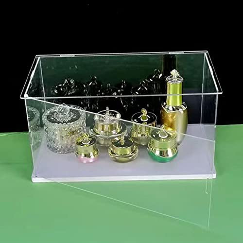 MECC Öffnbare transparente Acryl-Vitrine, Montage-Arbeitsplattenbox mit weißem Boden für Display-Klarsicht-Box, staubdichter Schutz, Vitrine für Figuren, Spielzeug, Sammlerstücke (45 x 20 x 30 cm)