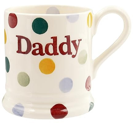 Emma Bridgewater Polka Dot Daddy Large Mug 1/2 Pint, Ceramic Coffee Mug Large - Stoneware Mug, Cappuccino, Latte, Coffee- Beautiful Mugs, Birthday Gift - Coffee Mug, Fathers Day
