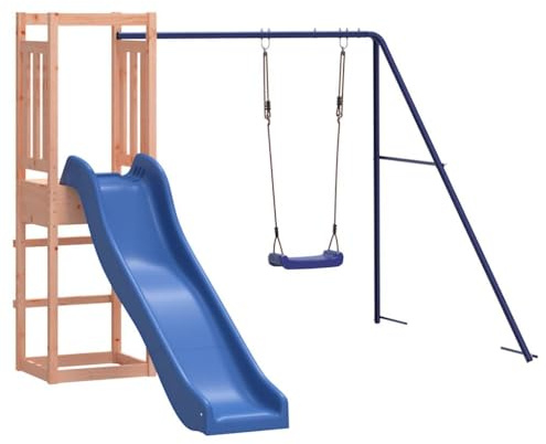 vidaXL Spielturm, Klettergerüst mit Rutsche Schaukel, Kinder Kletterturm, Spiel-Zubehör für Garten, Holz Spielplatz Spielhaus, Massivholz Douglasie, 3155955
