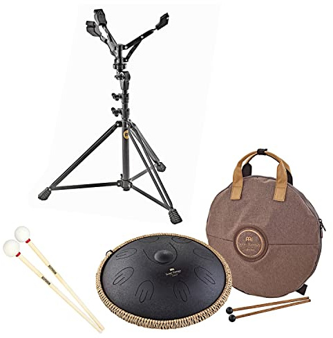 Sonic Energy MEINL OSTD1BK Octave Steel Tongue Drum D Kurd + Handpan-Ständer + keepdrum Schlägel