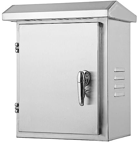 Scatola Elettrica da Esterno,300x250x150 mm Electrical Housing in Acciaio Inossidabile, Scatola di Distribuzione da Parete con Serratura, per Cablaggio Esterno (Acciaio inossidabile)