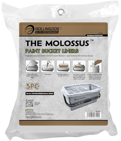 ROLLINGDOG Farbeimer Einsatz Auskleidungen – 5 Stück Verwendung mit 45,7 cm Farbeimer,leicht zu reinigen und zu ersetzen