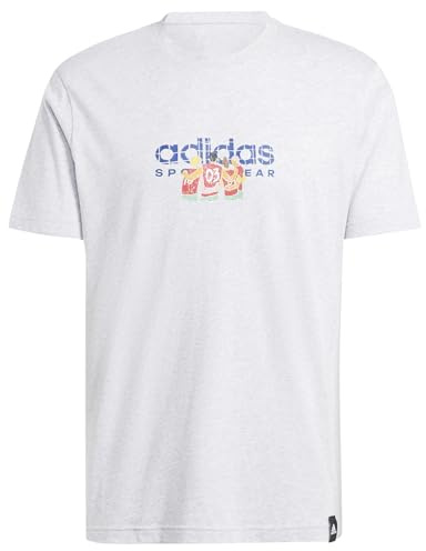 adidas herrkoder linjär grafisk t-shirt kortärmad grafisk t-shirt (paket med 1)