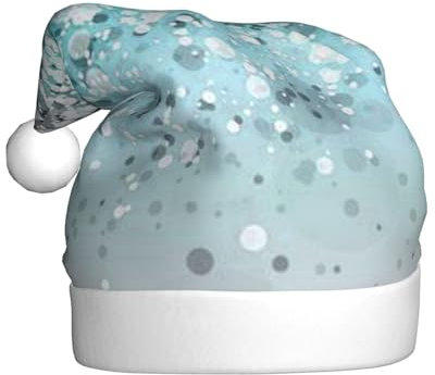 Jmorco Weihnachtsmütze mit glitzerndem blauen Hintergrund für Erwachsene, Unisex, Weihnachtsmannmütze, Weihnachtsmütze für Weihnachten, Neujahr, festliche Feiertagsparty