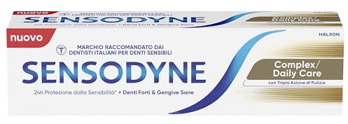 Sensodyne Dentifricio Complex, Denti sensibili, Aiuta a controllare la formazione della placca per Denti Forti & Gengive Sane, Uso Quotidiano, 75ml​
