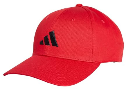 adidas Unisex Baseball Cap Cotton NEW Logo, Pure Ruby/Black, L