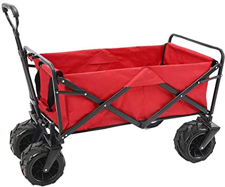 Chariot utilitaire pliable tout-terrain - Chariot de transport de jardin pour toutes les surfaces - Charge maximale 85 kg - Chariot pliable d'extérieur