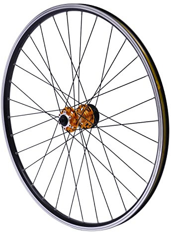 27,5 Zoll Mountainbike Laufradsatz, Aluminium Felge Scheibenbremse Schnellspanner Schwarz Mit Goldener Nabe Für Erwachsene MTB Fahrer