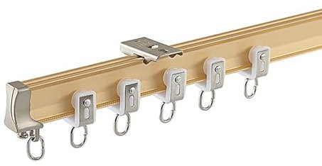 Aluminium-Vorhangschiene, Biegbare Deckenvorhangschiene, Decken- oder Wandmontage, Gardinen Schienensystem mit Endkappe und Halterungen und komplettem Set, für Balkon, RV, Erkerfenster