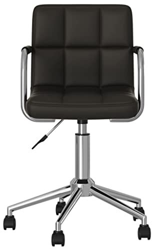 HETFTJN Esszimmer Sessel Schminktisch Stuhl Küchenstuhl Essstühle - Esszimmerstuhl Drehbar Schwarz Kunstleder für Speisesaal Büro Konferenzraum Esszimmer