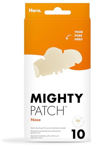 Hero Cosmetics Mighty Patch für die Nase, Hydrocolloid Pickel-Pflaster für die Nacht, absorbiert Unreinheiten in 6 bis 8 Stunden, 10 Pflaster