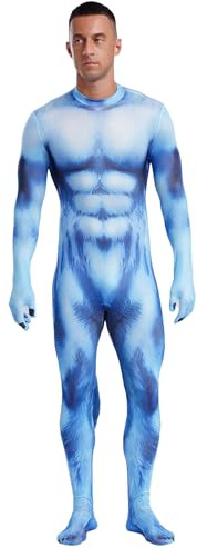 JEATHA Herren Kostüm Tier Gedruckt Ganzkörperanzug Einteiler Tier Muskel Muster Overall Hallween Karneval Mottoparty Faschingskostüm Geben Sie H ein 3XL