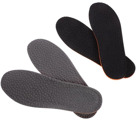 2 Paia di Solette Traspiranti Assorbenti per Scarpe Taglia l 40-45 | Nere e Grigie, Supporto Dell’arco, Tessuto e Cotone, per Baseball e Softball