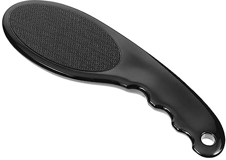 Lima de Pie de Nanocristal Mango Abs Negro, Eliminador de Durezas | Diseño Portátil para Viaje y Ducha, Fácil de Limpiar, Herramienta de Pedicura para Mujeres