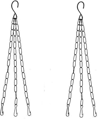 GSV Essentials 2x Hanging Basket Chain For Planters, Durable Construction, Easy To Install, Ideal Use For Hanging Garden Flowers, Plant Vessels, Plant Pots, Decoration (14 inches)