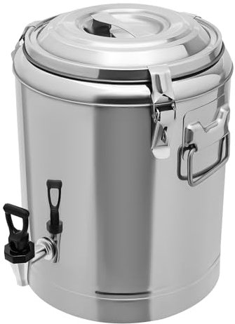 Grand récipient isotherme à soupe chaude de 20 l avec robinet de vidange en acier inoxydable avec couvercle et poignée de transport pour aliments et boissons