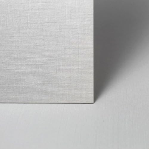 Weißer Leinenkarton, 300 g/m², dickes Kartonpapier, Karte zum Bedrucken, Karton zum Basteln und selbstgemachte Kartenherstellung, 10 Blatt (A3, 420 mm x 297 mm)