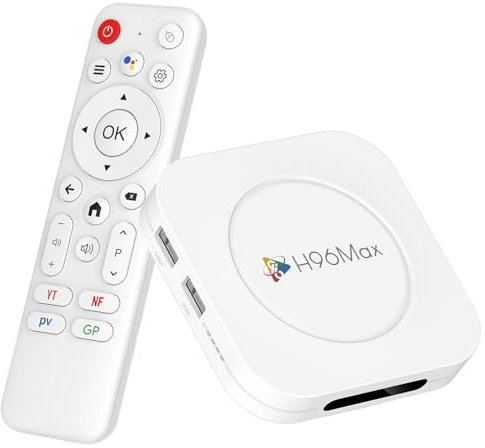 LEFFOT Android 14.0 TV Box 2025, 4GB RAM 128GB ROM, M1 Plus 4K Ultra HD Box Android TV per lo Streaming, Supporto Controllo Vocale, 2.4G e 5G WiFi 6, BT 5.4, HDR10, RK3528 Quad-Core A53 CPU