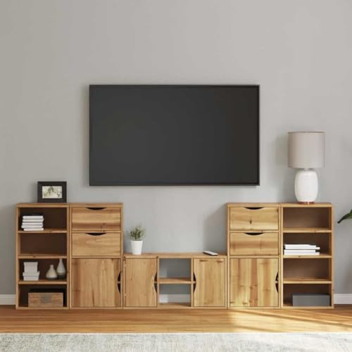 HaoChrymec 5-TLG. Wohnwand ODDA aus Massivholz Kiefer, mit Stauraum, Fernsehkommode, Sideboard Wohnzimmer, für Wohnzimmer, Fernseher Kommodes, 79 x 24 x 40 cm, 40 x 24 x 79 cm
