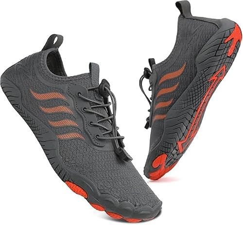 Water Shoes Mens Womens Quick Drying Barefoot Shoes Aqua Swim Beach Shoes for Unisex Pool Boating Surfing Diving Sport Shoes Grey