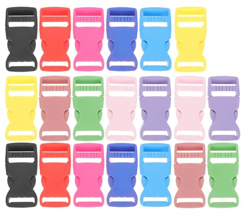 Baluue Boucles de Paquet à Dos en Plastique 25 CM Lot de 10 Paires Multicolores Boucles de Ceinture Résistantes à L'Usure pour Sangles Accessoires de Réparation pour Paquet Valises