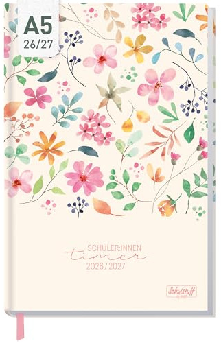 Häfft® Schulstuff Schüler:innen-Timer 2026 2027 A5 Wild Blossoms