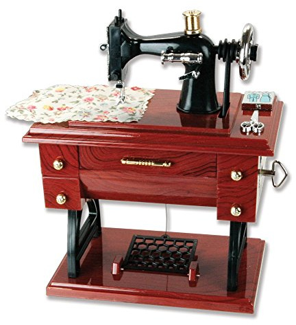 G Ganen Musical Sewing Machine Music Box Vintage Look (Brown-1)