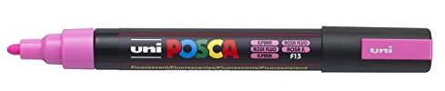POSCA - Acrylmarker PC-5M Neon Rosa 1,8-2,5 mm Rundspitze | Marker mit wasserbasierter Pigmenttinte, deckend, für nahezu alle Oberflächen, austauschbare Spitze