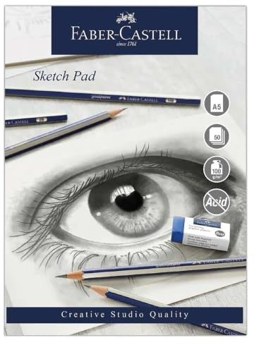 Faber-Castell Creative Studio Skizzenblock, A5 100 g / m² Block mit 50 Blatt