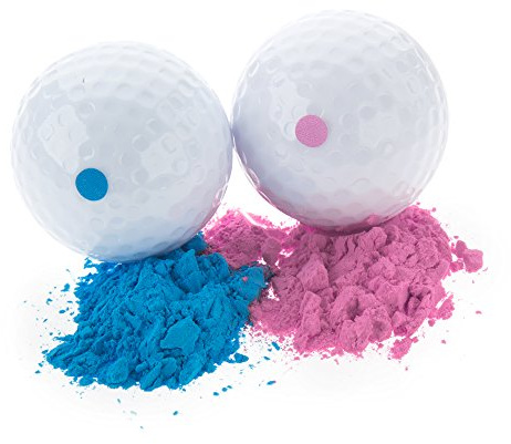 XY Gender Reveal Baby-Geschlecht Explodieren Golfbälle - Pink und Blau-Set für Jungen oder Mädchen Geschlecht Decken Party (1 rosa Ball und 1 Blue Ball)