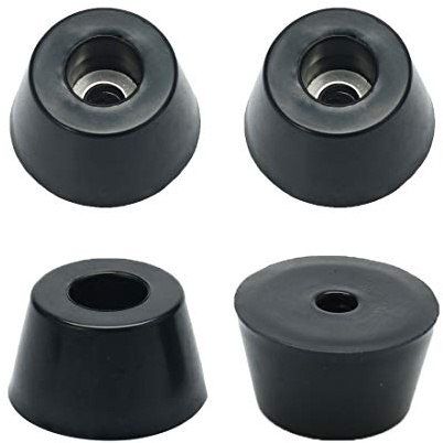 sourcing map 4 Stück Gummifüße Stoßfänger Puffer Füße Tisch Stuhl Bein Pad Bodenschutz mit Metallunterlegscheibe D31x24xH18mm