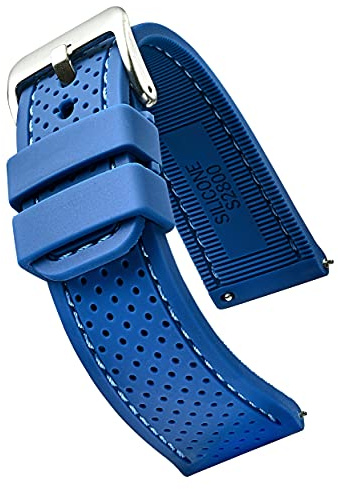 ALPINE Sporty Premium Soft Silicone Adjustable Watch Band - Replacement Rubber Watch Bands for Women & Men - Waterproof Quick Release Watch Straps - Compatible with Regular & Smart Watch Bands
