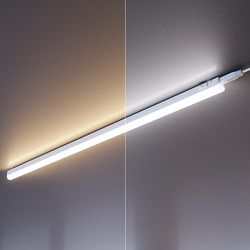 ledscom.de 4er Set LED Unterbau-Leuchten Rigel, je 87,3cm, mit Schalter, Farbtemperatur einstellbar /, 39,7W, je 1122lm