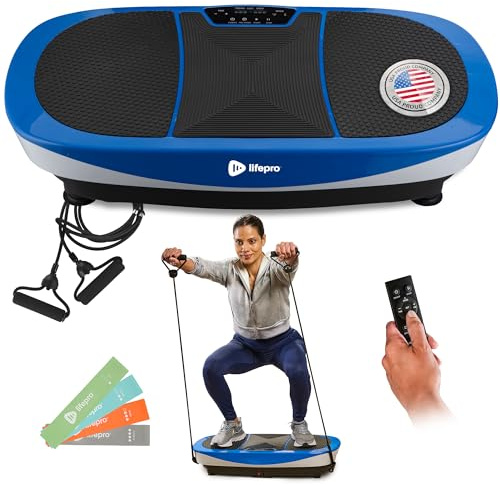LifePro Rumblex MAX 4D - Macchina per esercizi con piastra di vibrazione con bande di resistenza ad anello, attrezzatura per l'allenamento completo del corpo, per allenamento a casa, modellare,