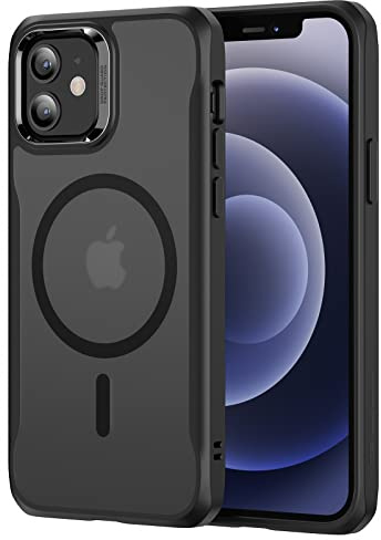 ESR für iPhone 12/12 Pro Hülle für MagSafe, Mattes Schwarz | Vergilbungsschutz, Ultraskinny, 3X Militär-Sturzschutz, Magnetische Handyhülle, Stoßdämpfend, Kratzfest