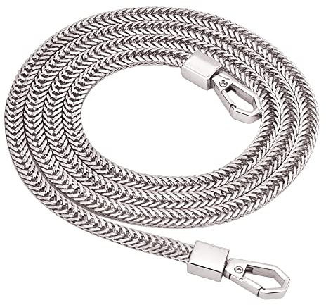 CHGCRAFT Purse Chain Strap Shoulder Silver Strap Chain Replacement with Alloy Swivel Clasps for Shoulder Cross Body Sling Purse Handbag Clutch Bag 106×0.75cm