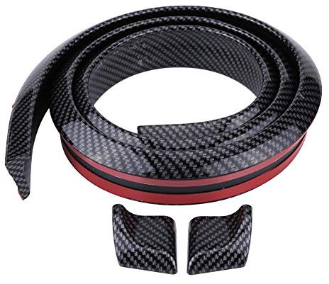 KIMISS Alerón de Fibra de Carbono para Maletero Trasero, 1.5m/4.9ft, Negro para Adhesivo Suave de Goma, diseño aerodinámico para Coche