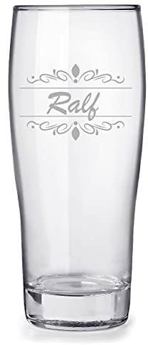 Bierglas mit Gravur und Name personalisiert, mit Gratis Gravur des Namens Design 2